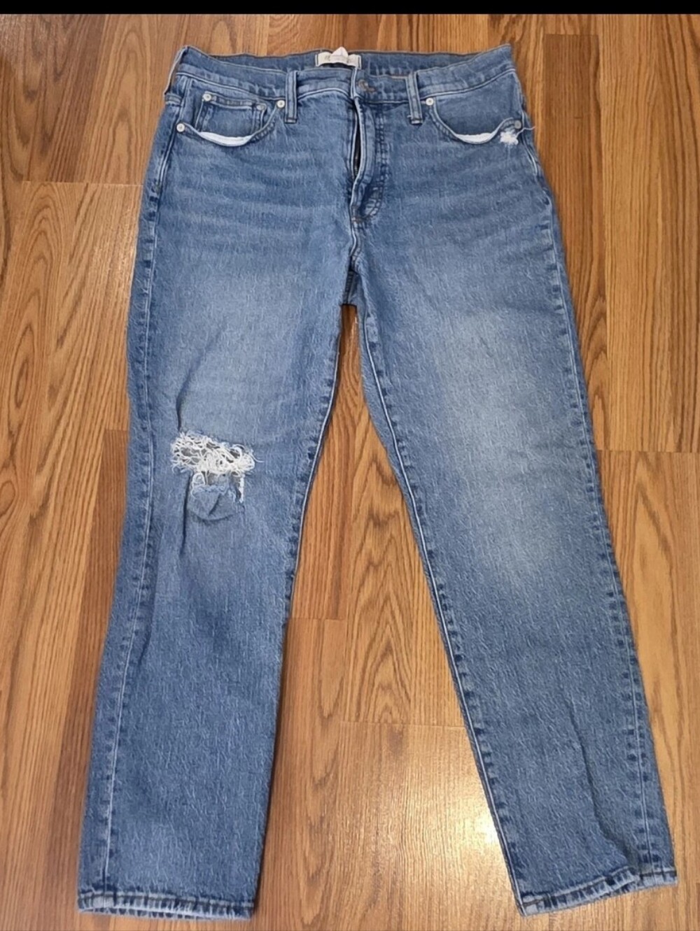Madewell The Mid Rise Perfect Vintage Jean Women's Size 30 Blue Distressed Denim
